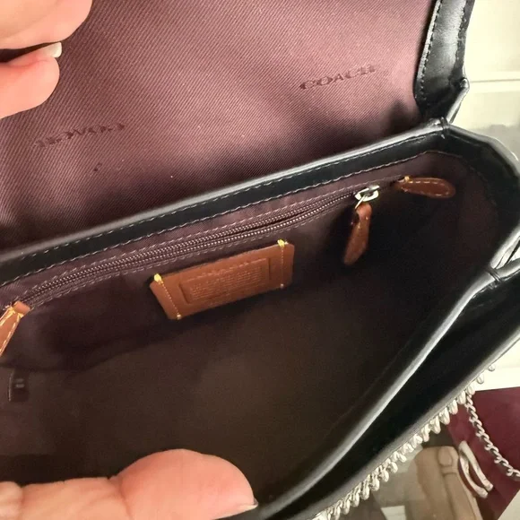 Coach Black Croc-Embossed Cassie 19 Bag - Picture 5 of 6